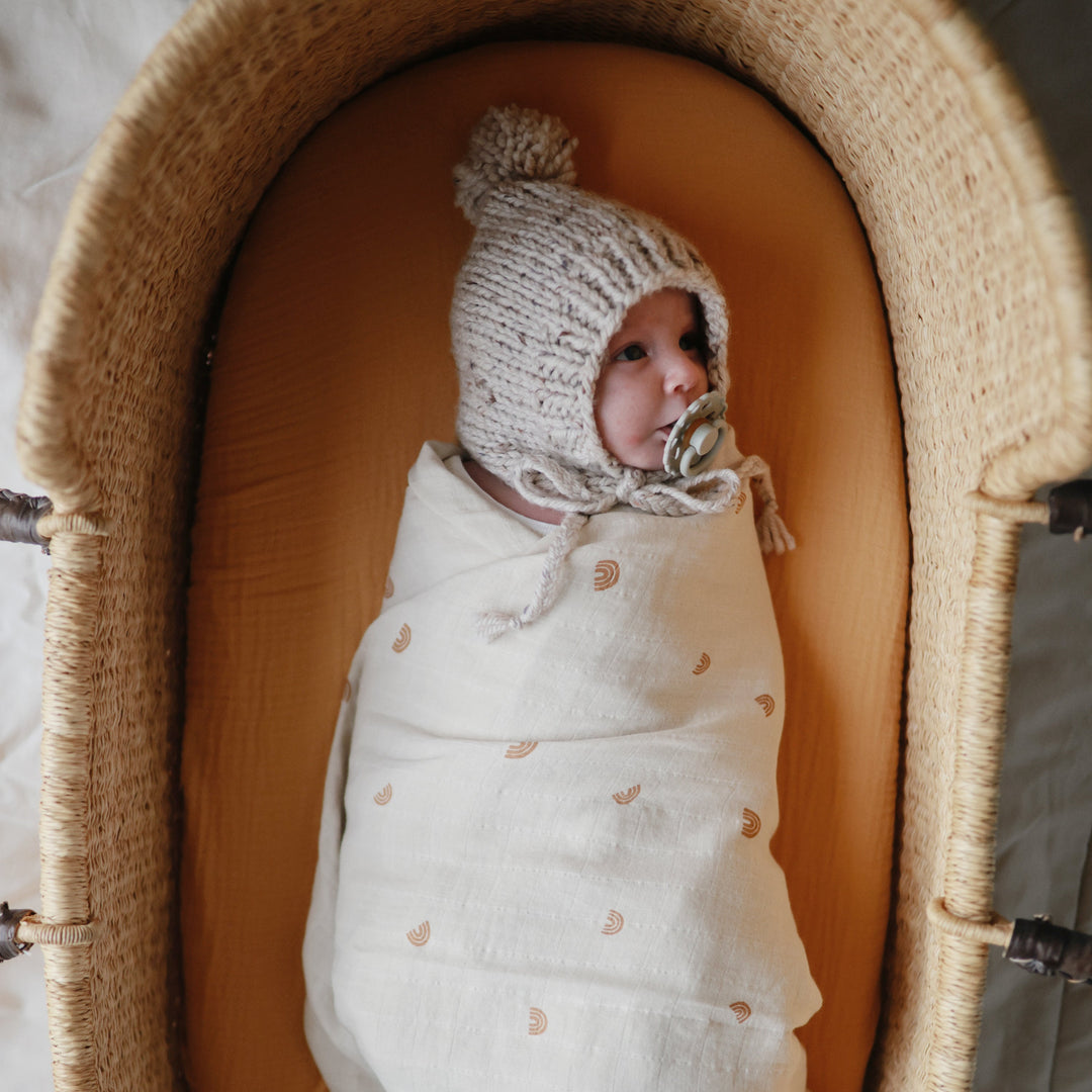 Mushie - Organic Swaddle - Rainbow - Mabel & Fox