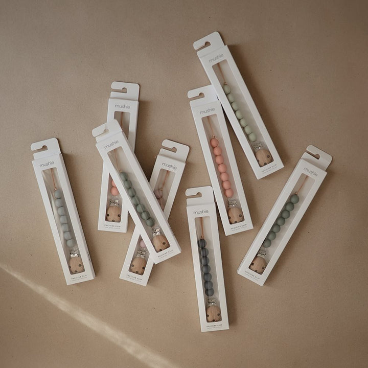 Mushie - Pacifier Clips - Halo - Mauve - Mabel & Fox