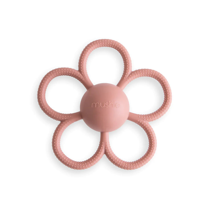 Mushie - Rattle Teether - Daisy - Dusty Rose - Mabel & Fox