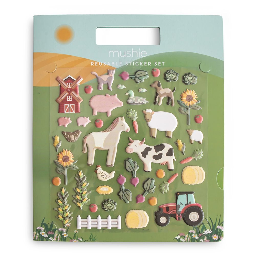 Mushie - Reusable Sticker Set - Farm - Mabel & Fox