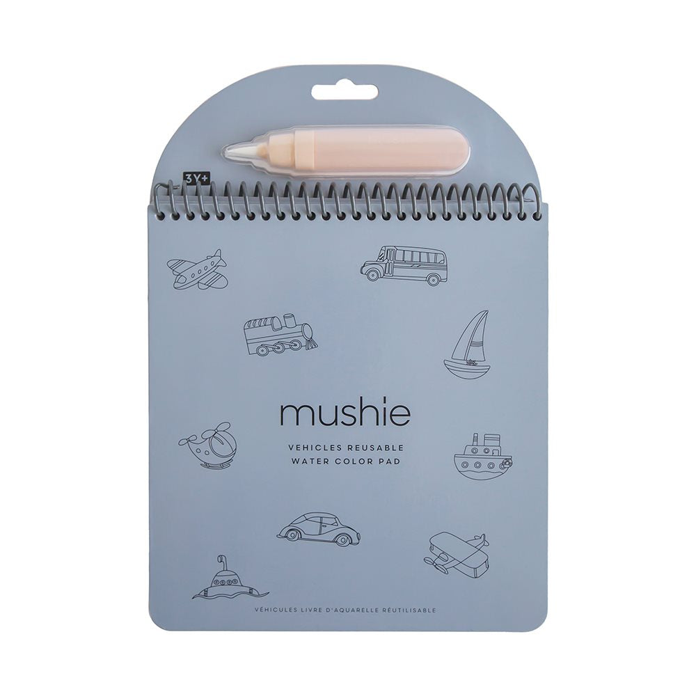 Mushie - Reusable Water Colour Pad - Vehicles - Mabel & Fox
