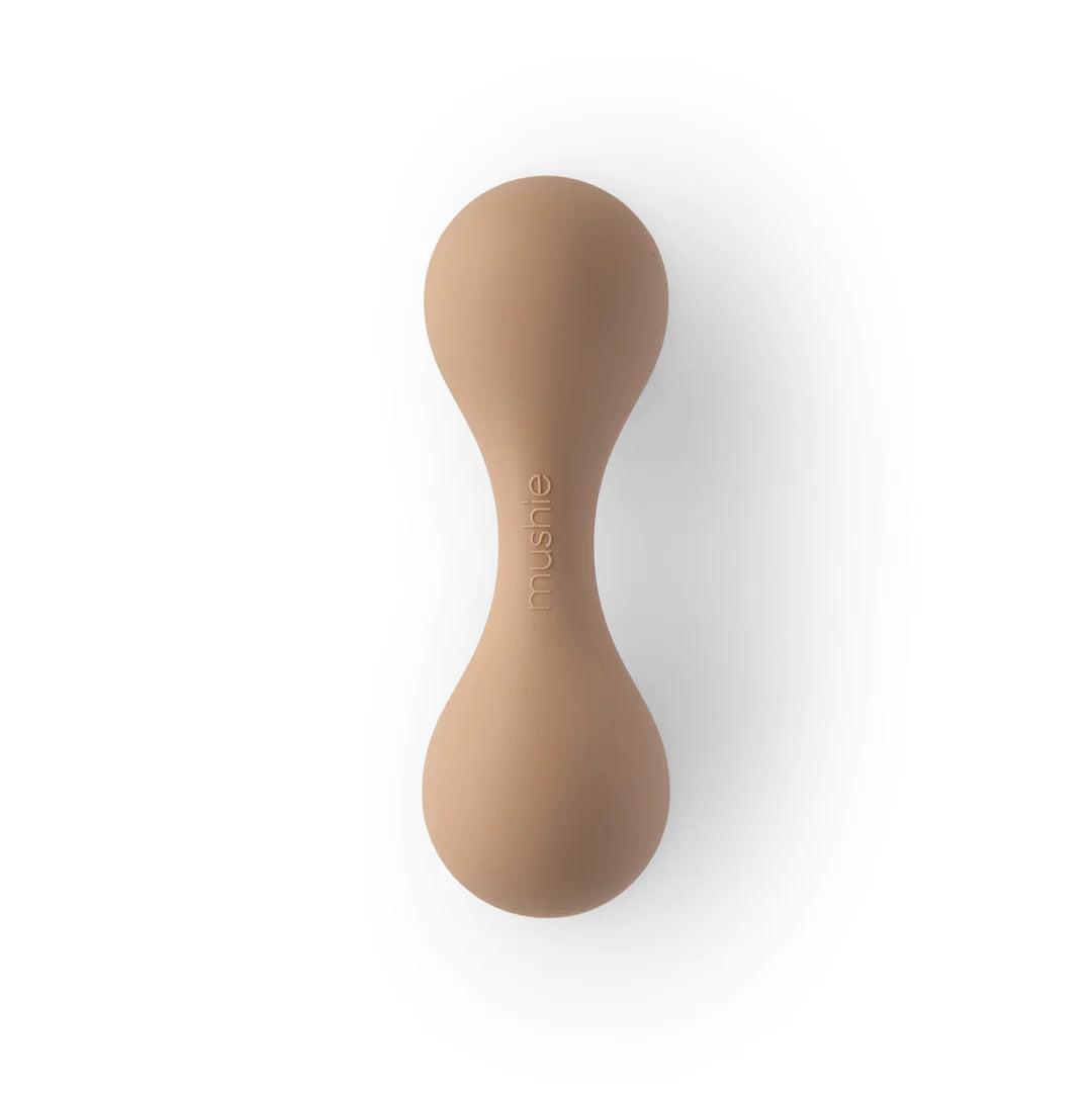 Mushie - Silicone Baby Rattle - Natural - Mabel & Fox