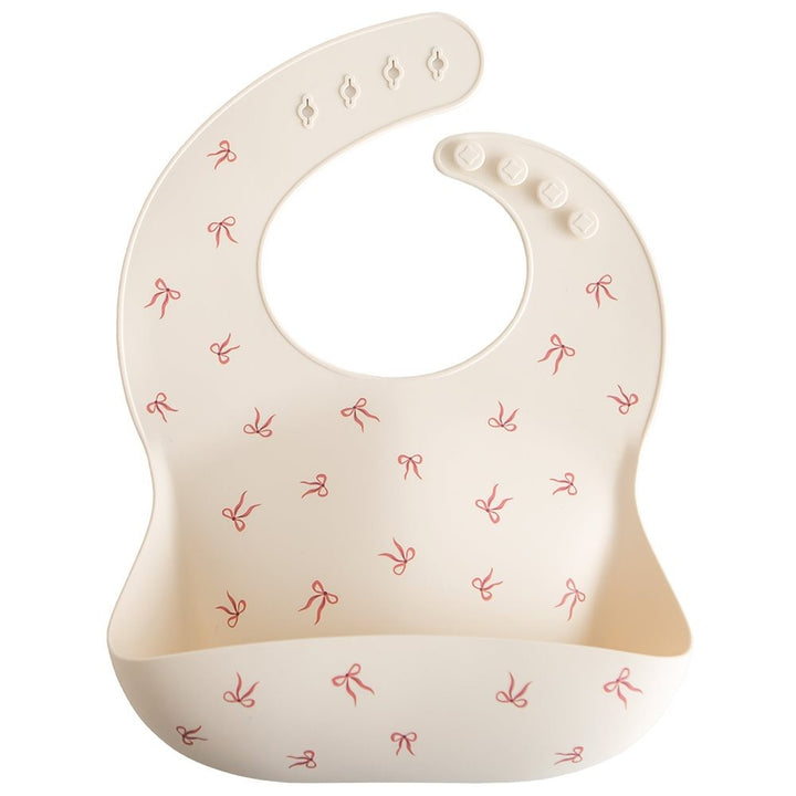 Mushie - Silicone Bib - Bows - Mabel & Fox