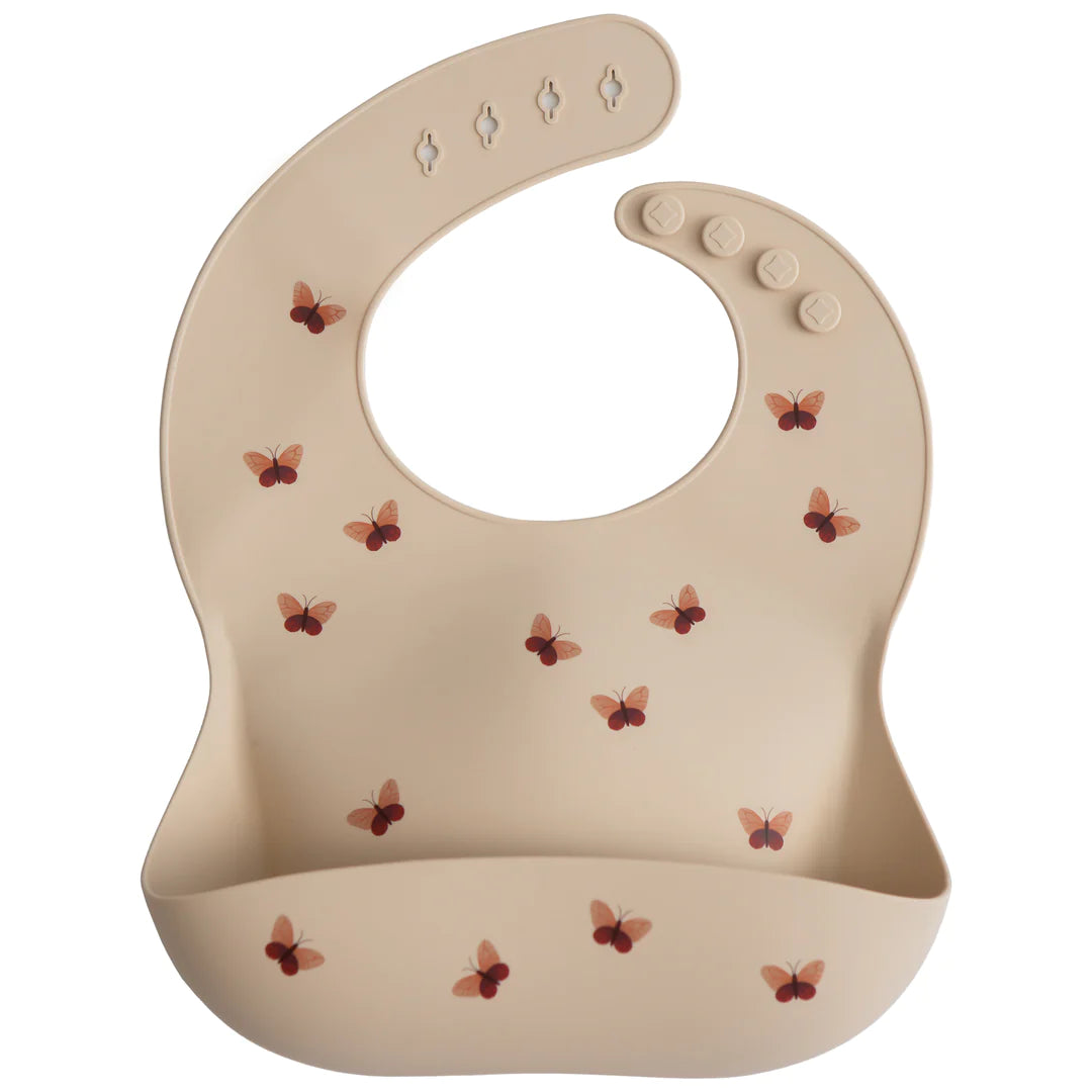 Mushie - Silicone Bib - Butterflies - Mabel & Fox