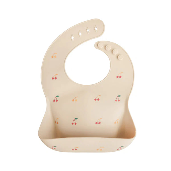 Mushie - Silicone Bib - Cherries - Mabel & Fox