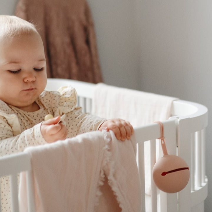 Mushie - Silicone Pacifier Case - Blush - Mabel & Fox