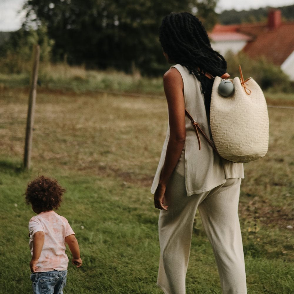 Mushie - Silicone Pacifier Case - Dried Thyme - Mabel & Fox