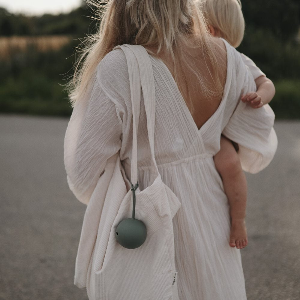 Mushie - Silicone Pacifier Case - Dried Thyme - Mabel & Fox