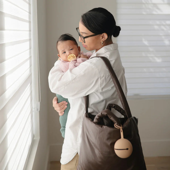 Mushie - Silicone Pacifier Case - Natural - Mabel & Fox