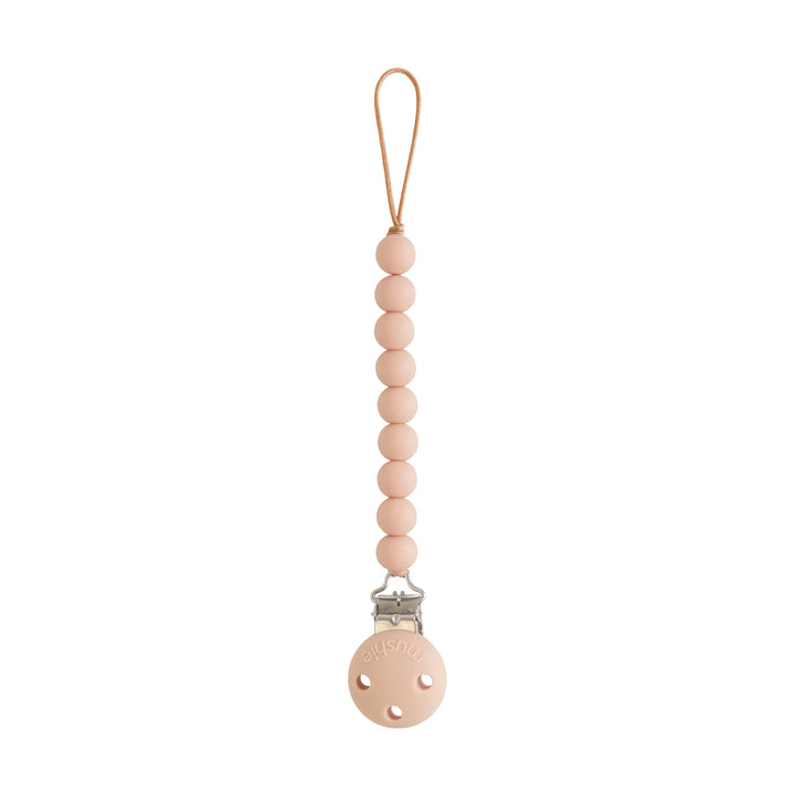 Mushie - Silicone Pacifier Clip - Hera Blush - Mabel & Fox