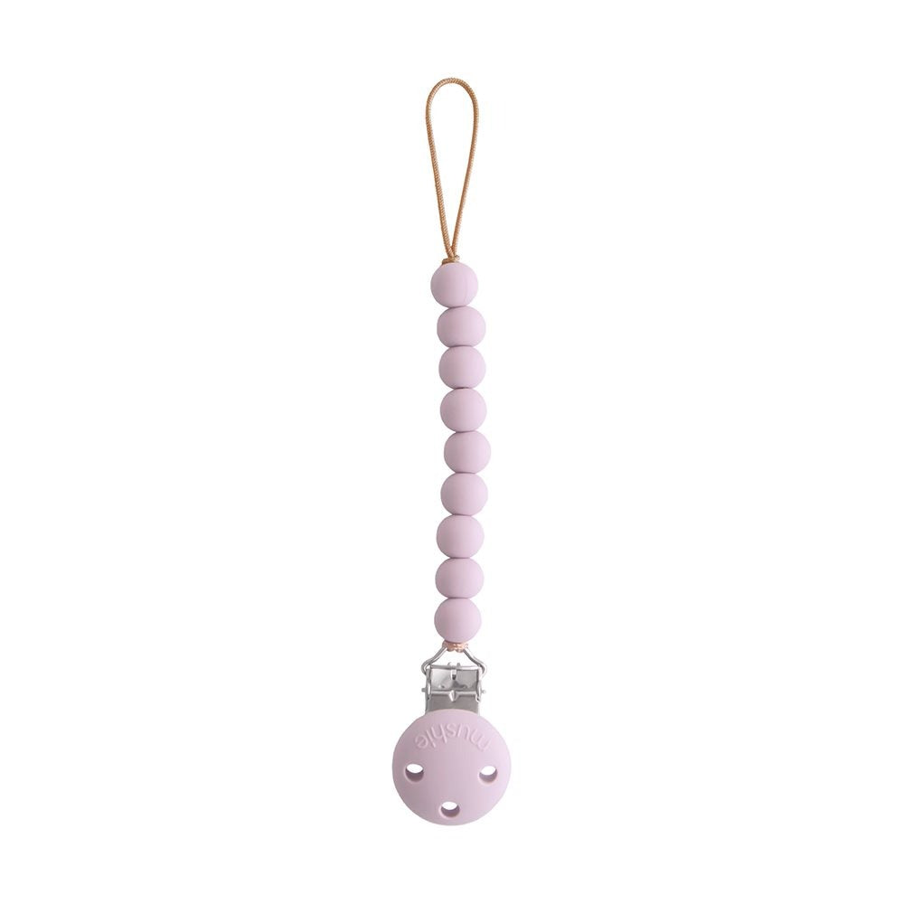 Mushie - Silicone Pacifier Clip - Hera Soft Lilac - Mabel & Fox