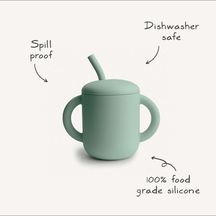 Mushie - Silicone Training Cup + Straw - Lilac Flowers - Mabel & Fox