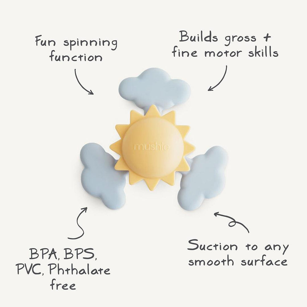 Mushie - Suction Spinner Toy - Sunshine - Mabel & Fox