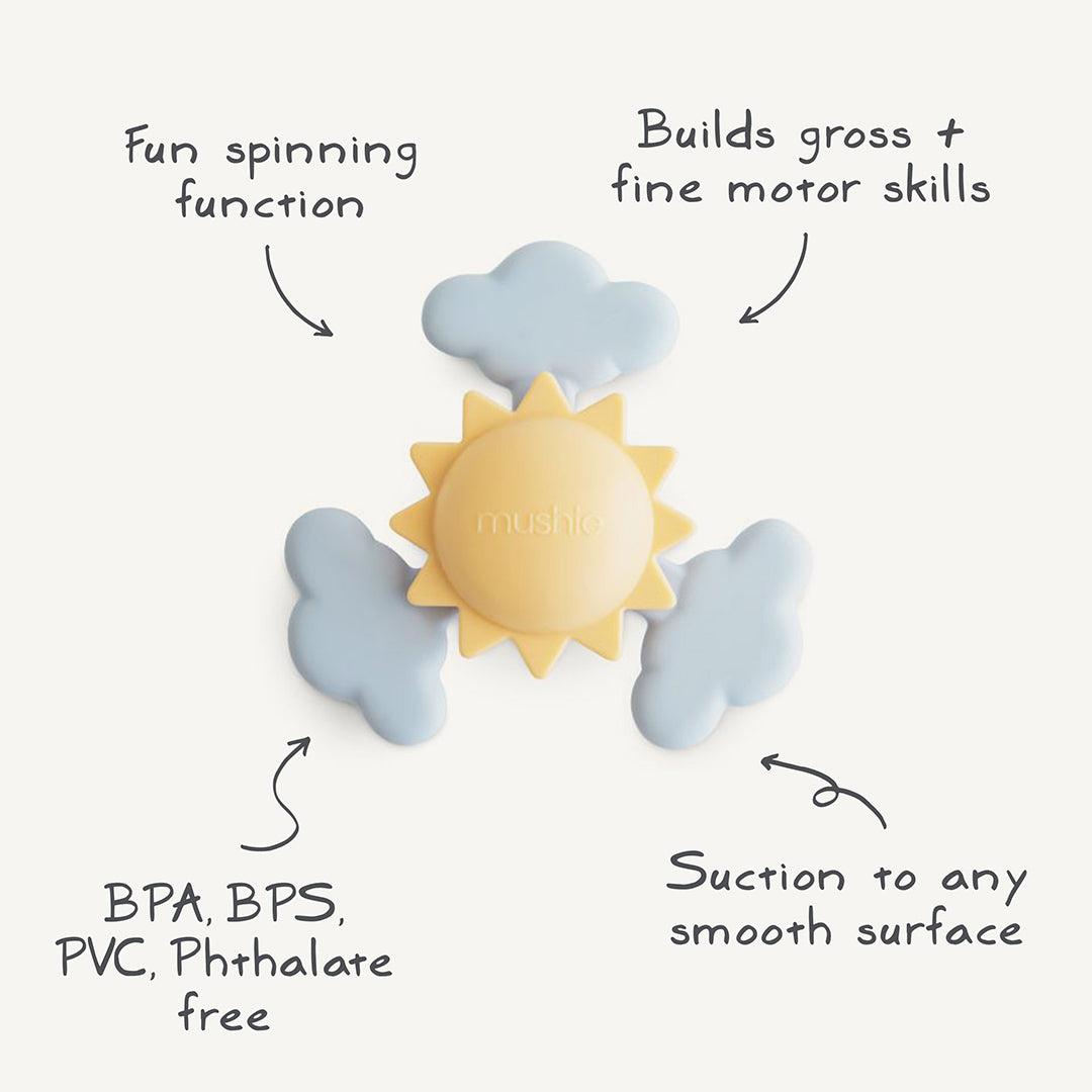 Mushie - Suction Spinner Toy - Sunshine - Mabel & Fox