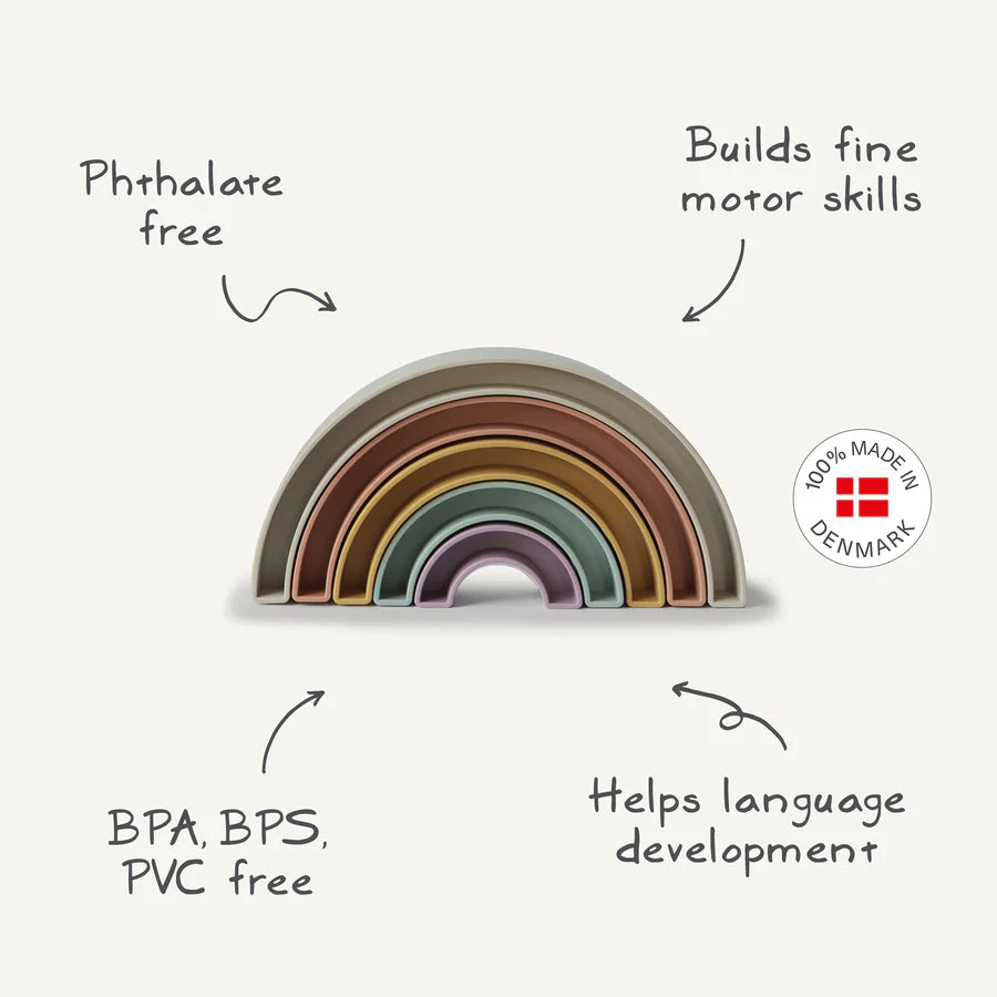 Mushie - Stacking Rainbow - Hillside - Mabel & Fox