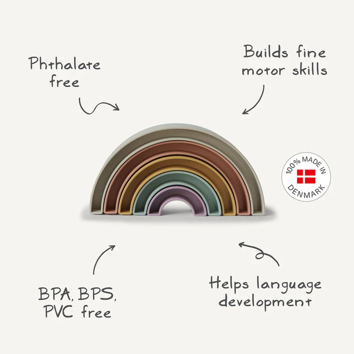 Mushie - Stacking Rainbow - Hillside - Mabel & Fox
