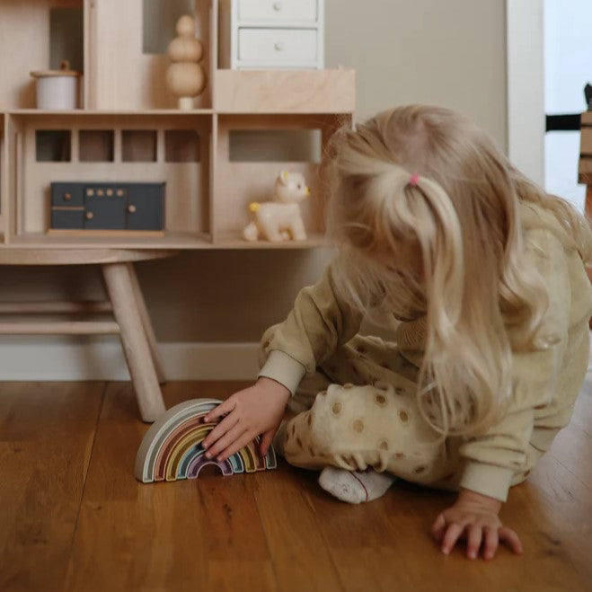 Mushie - Stacking Rainbow - Tropical - Mabel & Fox