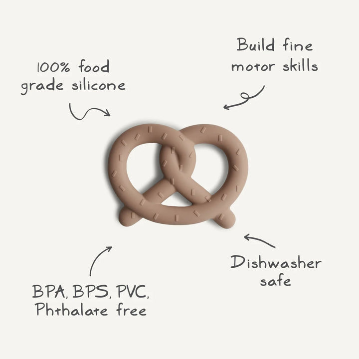 Mushie Teether - Pretzel - Natural - Mabel & Fox