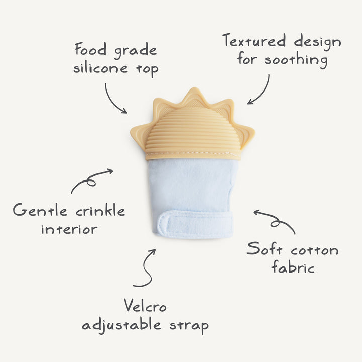 Mushie - Teething Mitten - Sun - Mabel & Fox