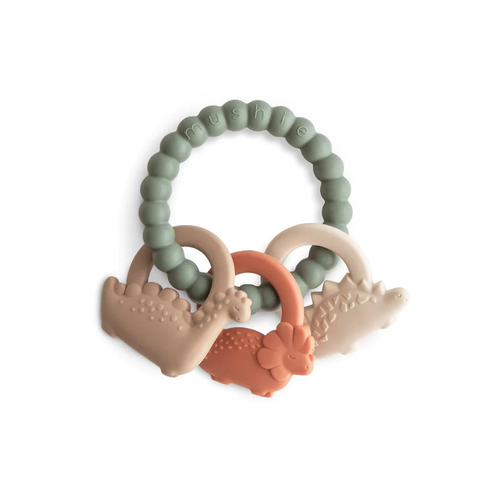 Mushie - Teething Ring - Dinosaur - Mabel & Fox