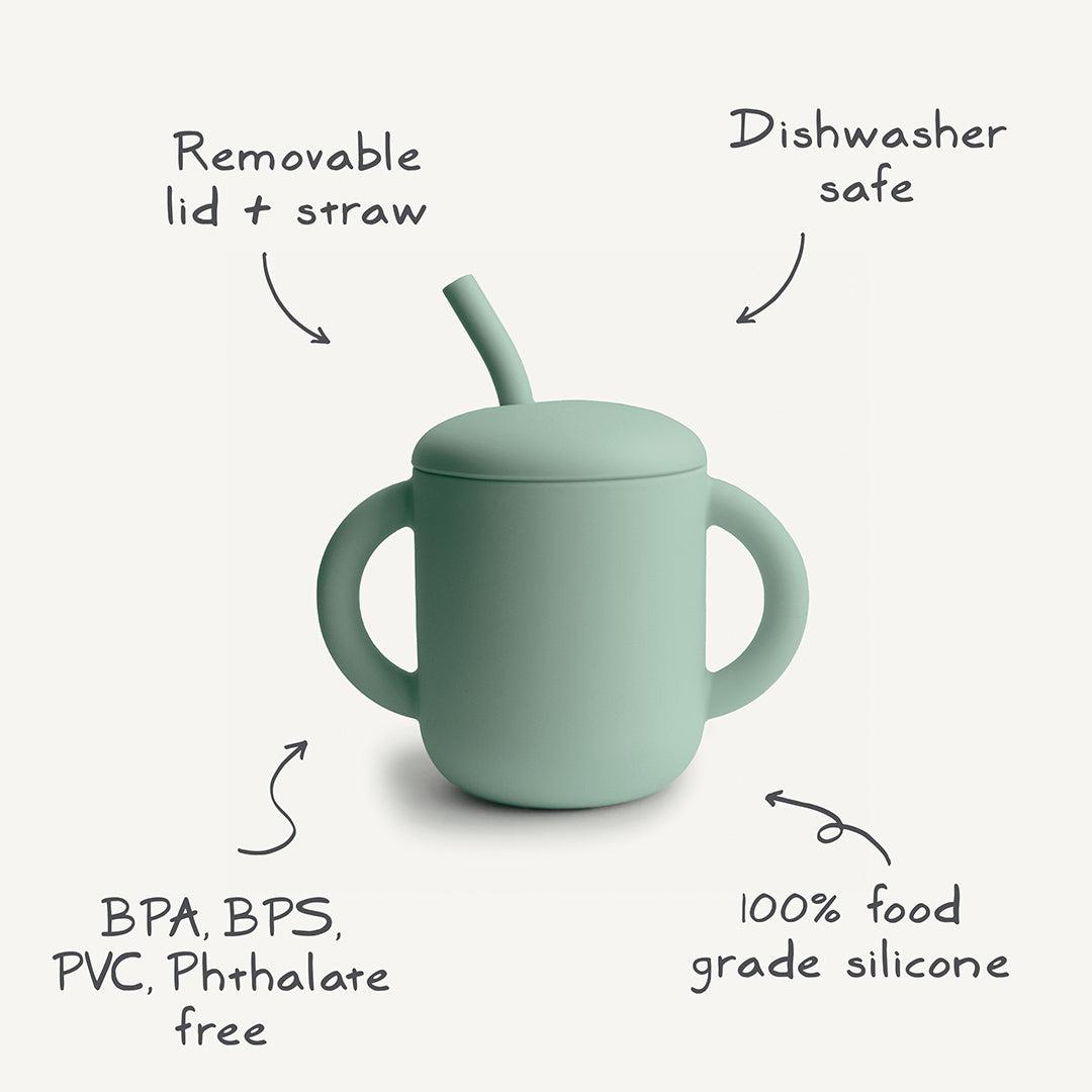 Mushie – Silicone Training Cup & Straw – Blush