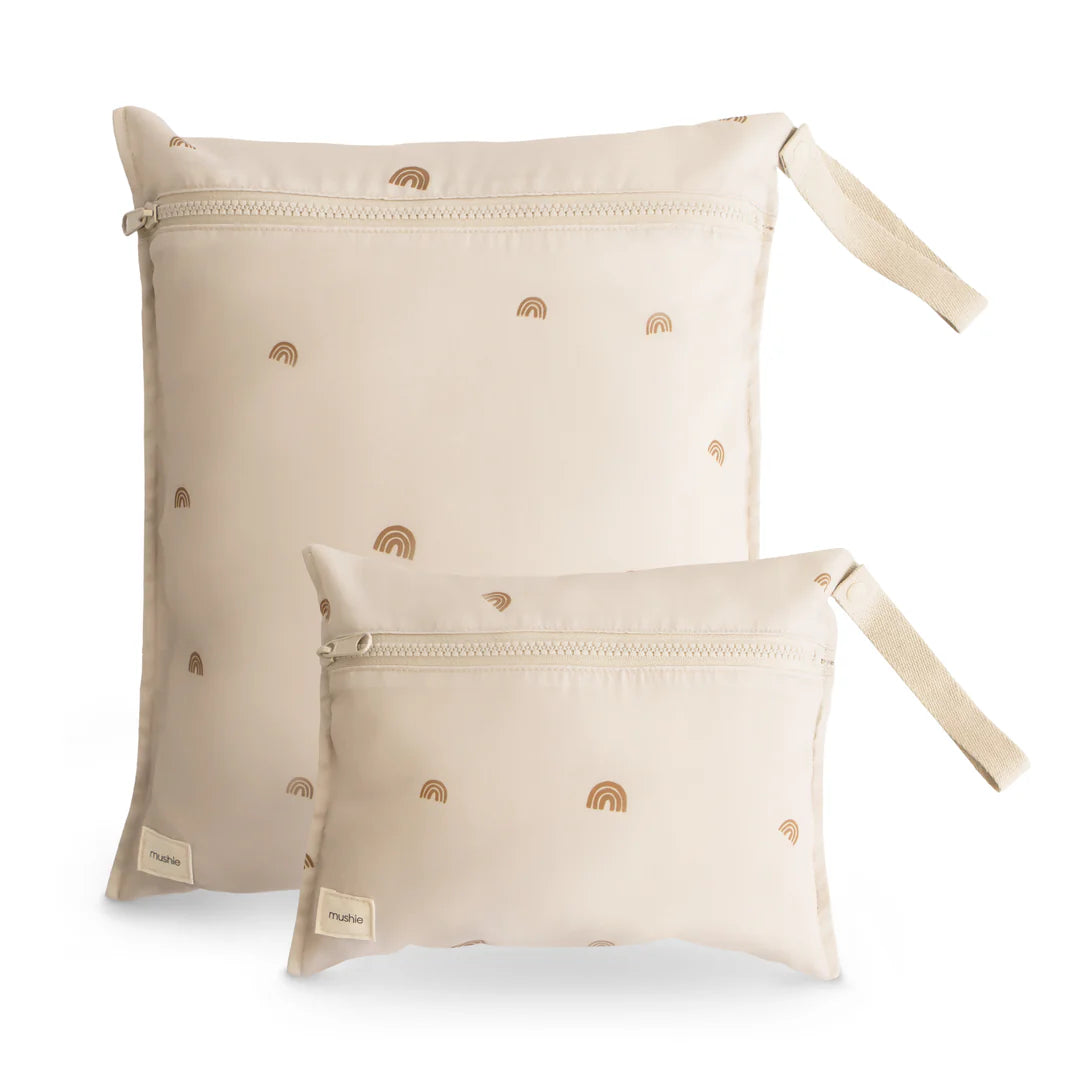 Mushie- Water Resistant Wet Bag - Rainbows ( 2 Pack ) - Mabel & Fox