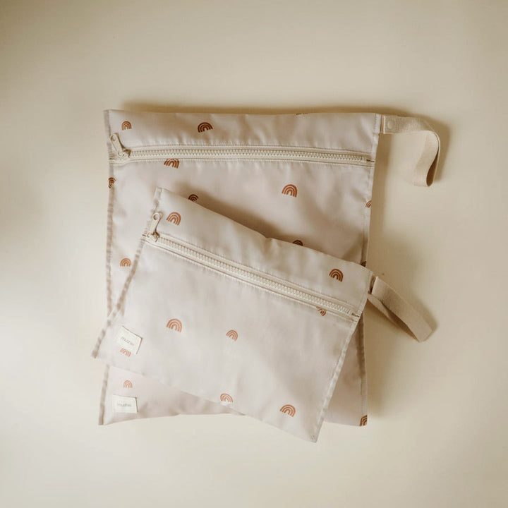Mushie- Water Resistant Wet Bag - Rainbows ( 2 Pack ) - Mabel & Fox