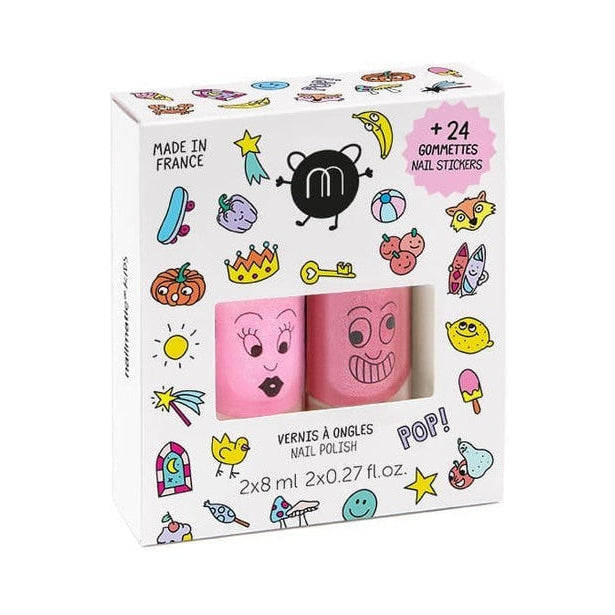 Nailmatic - Pop 2 Pack with Stickers - Dolly & Kitty - Mabel & Fox