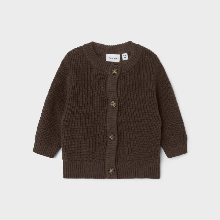 Name It - Knit Cardigan - Dark Brown - Mabel & Fox