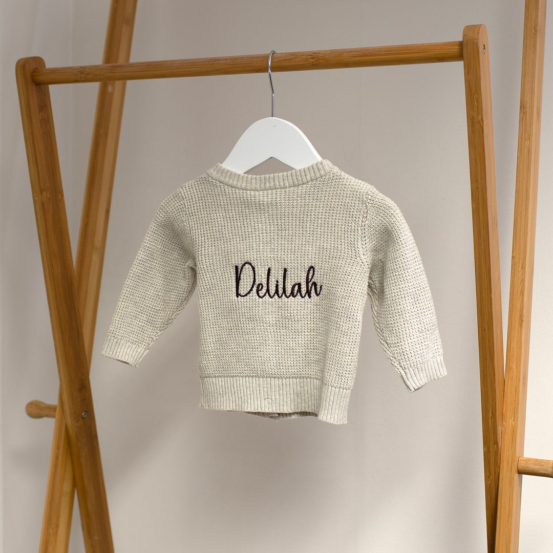 Name It - Personalised Knit Cardigan - Cream - Mabel & Fox