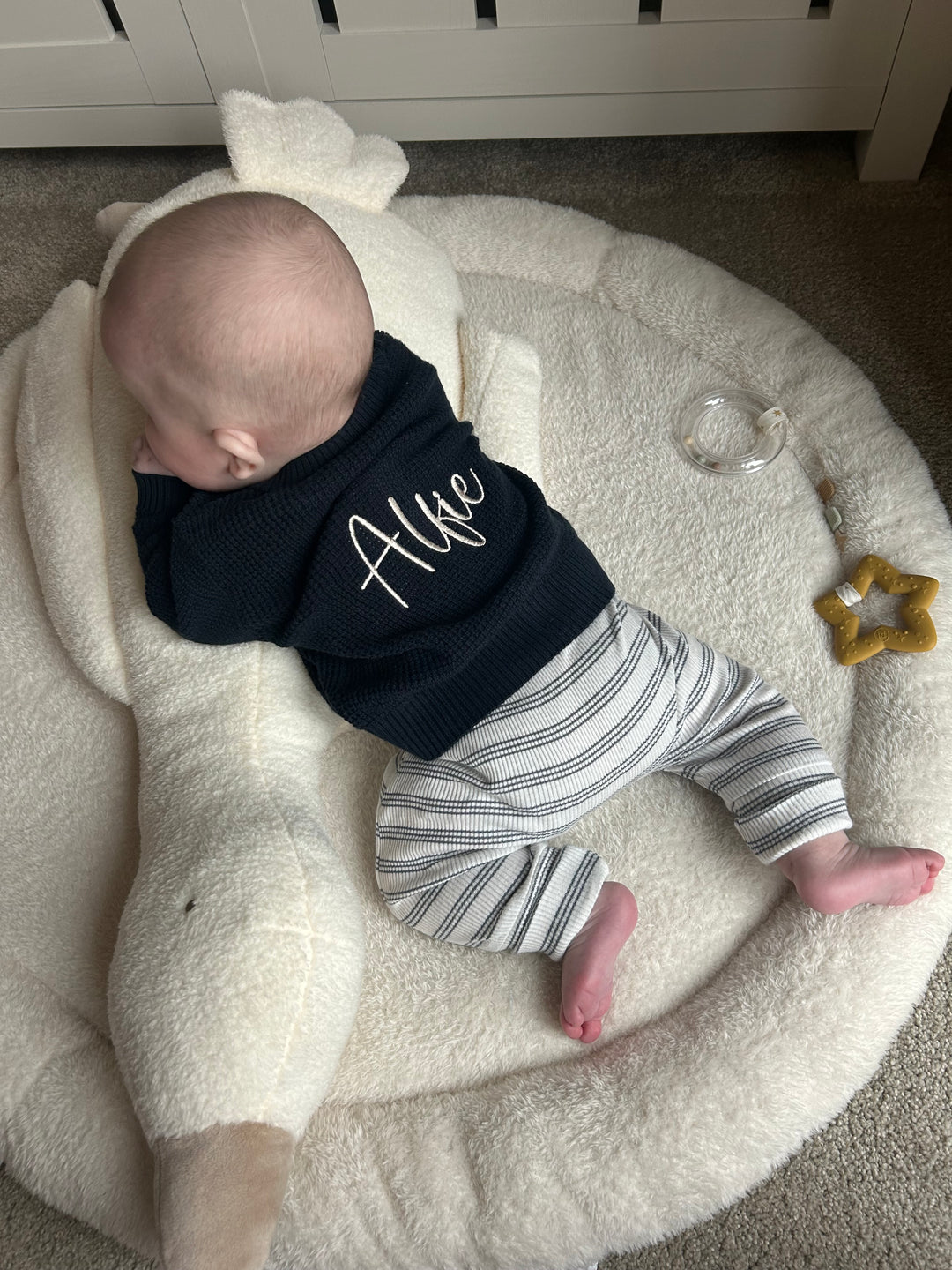 Name It - Personalised Knit Cardigan - Navy - Mabel & Fox