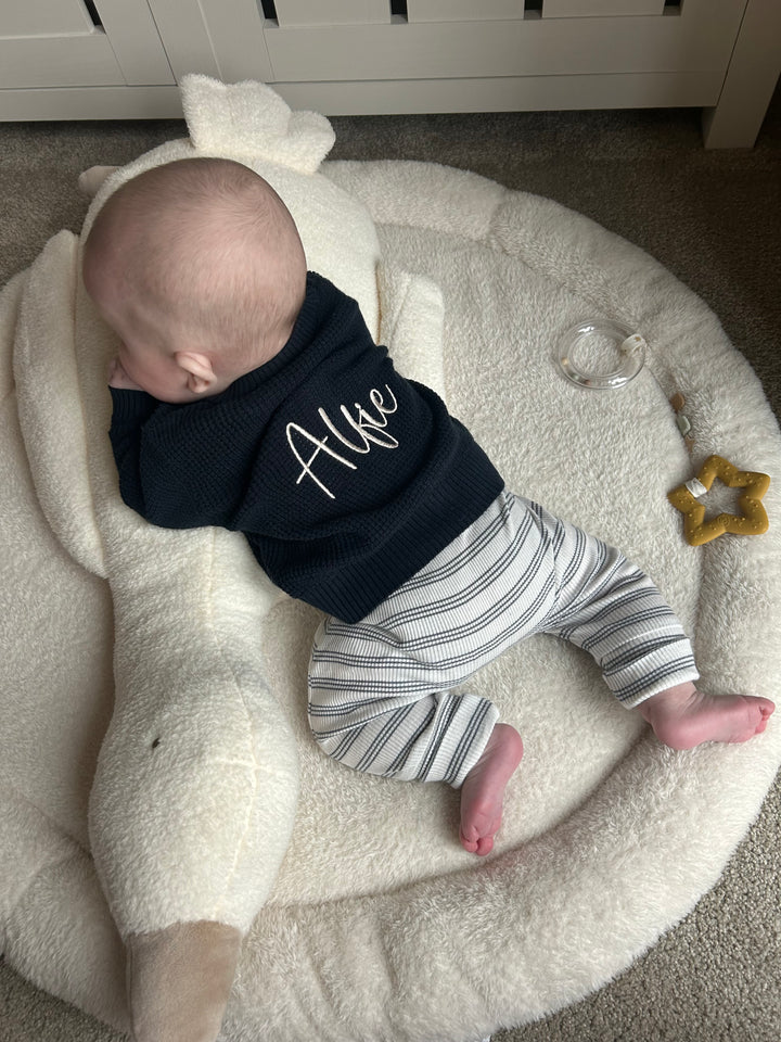 Name It - Personalised Knit Cardigan - Navy - Mabel & Fox
