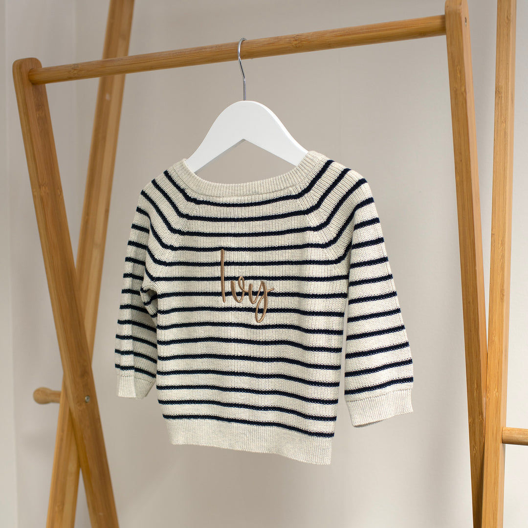 Name It - Personalised Knit Cardigan - Stripe - Mabel & Fox