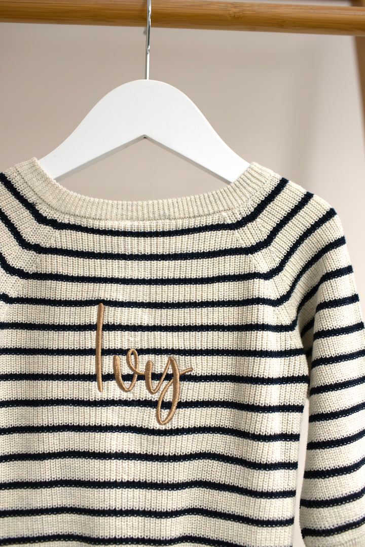 Name It - Personalised Knit Cardigan - Stripe - Mabel & Fox