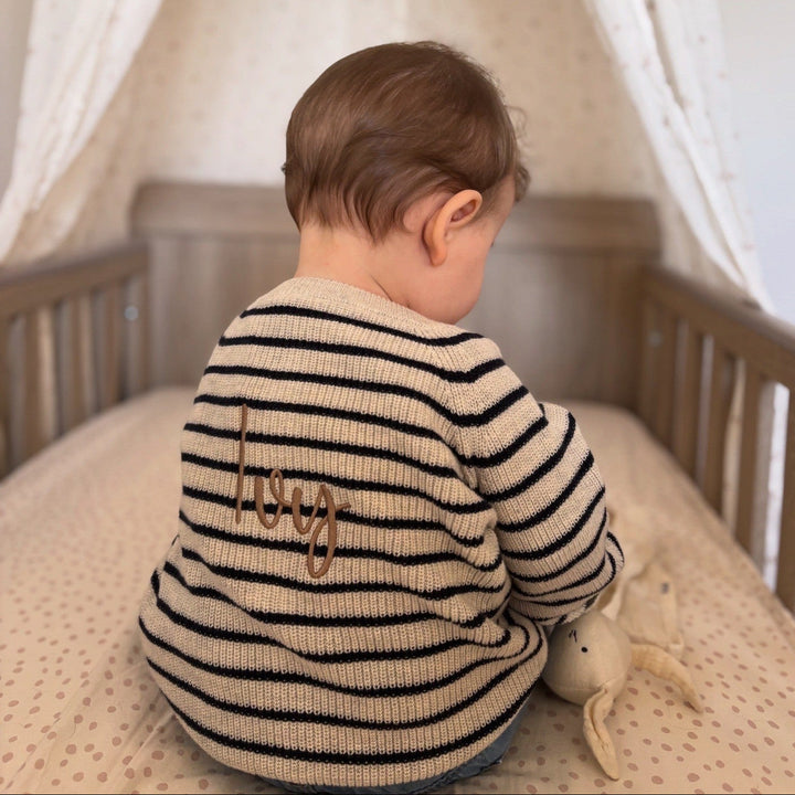 Name It - Personalised Knit Cardigan - Stripe - Mabel & Fox