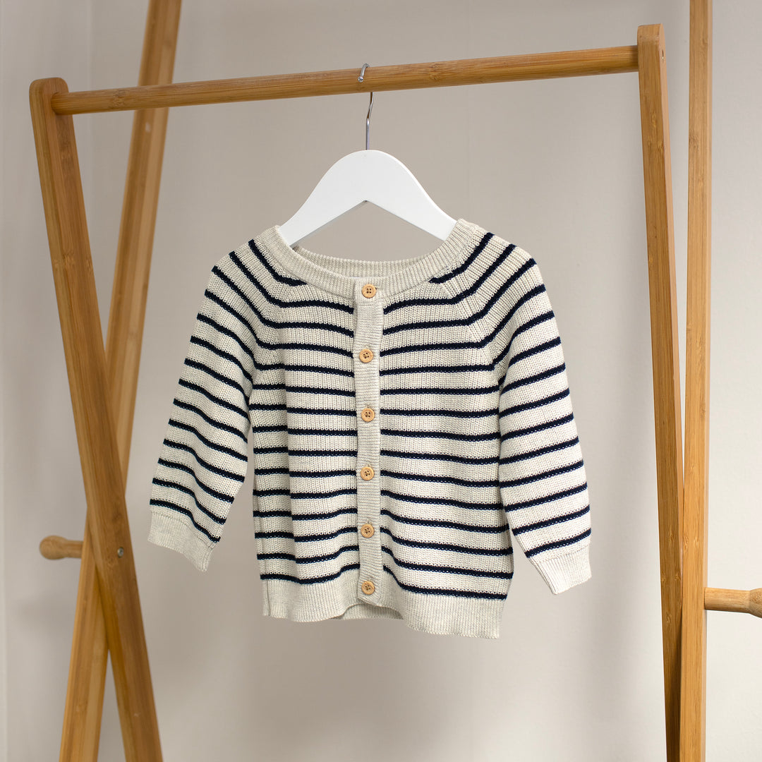 Name It - Personalised Knit Cardigan - Stripe - Mabel & Fox