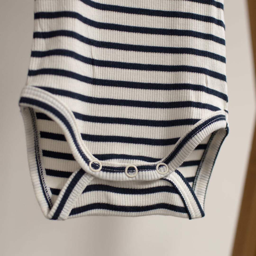Name It - Personalised Striped Bodysuit - Dark Sapphire - Mabel & Fox