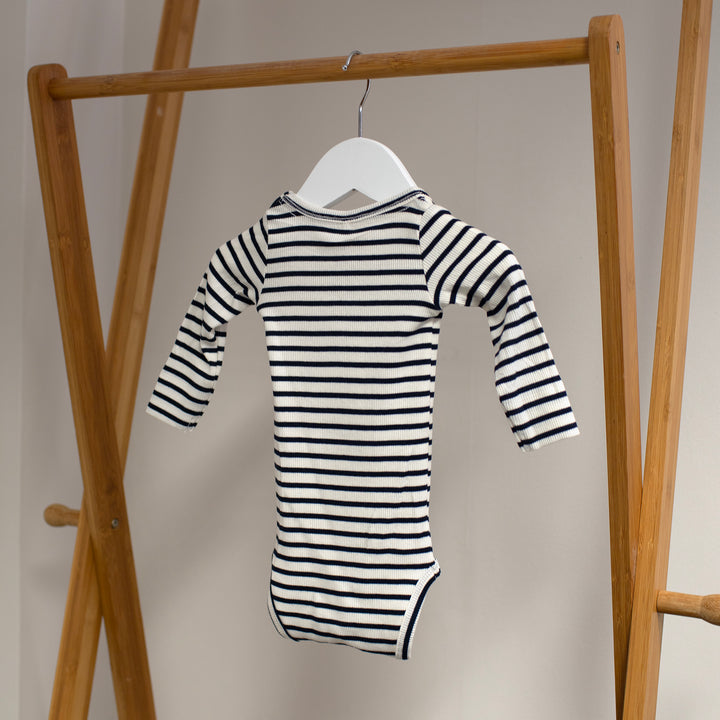 Name It - Personalised Striped Bodysuit - Dark Sapphire - Mabel & Fox