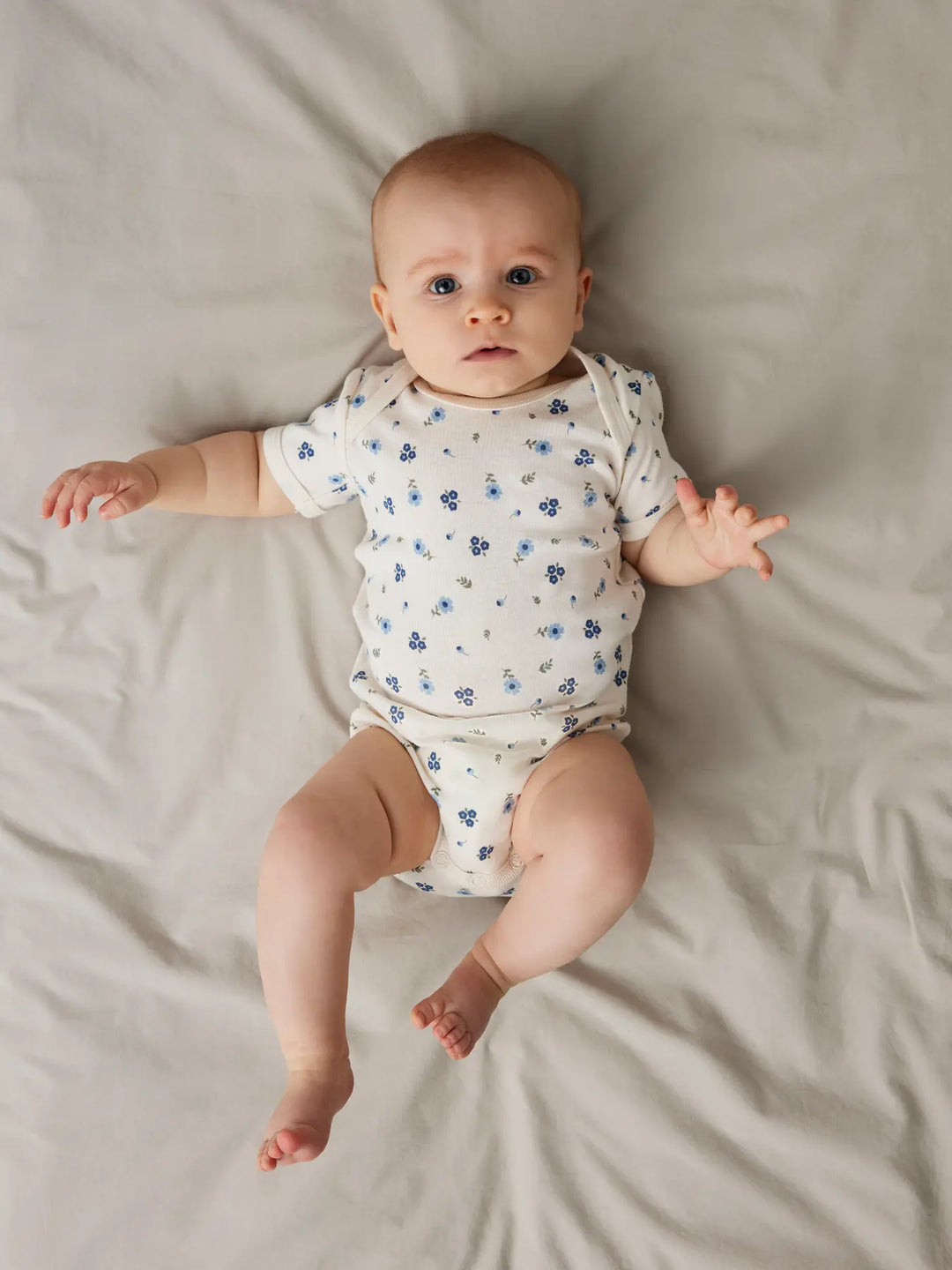 Name It - Short Sleeve Bodysuit Set - Flowers (3 Pcs) - Mabel & Fox