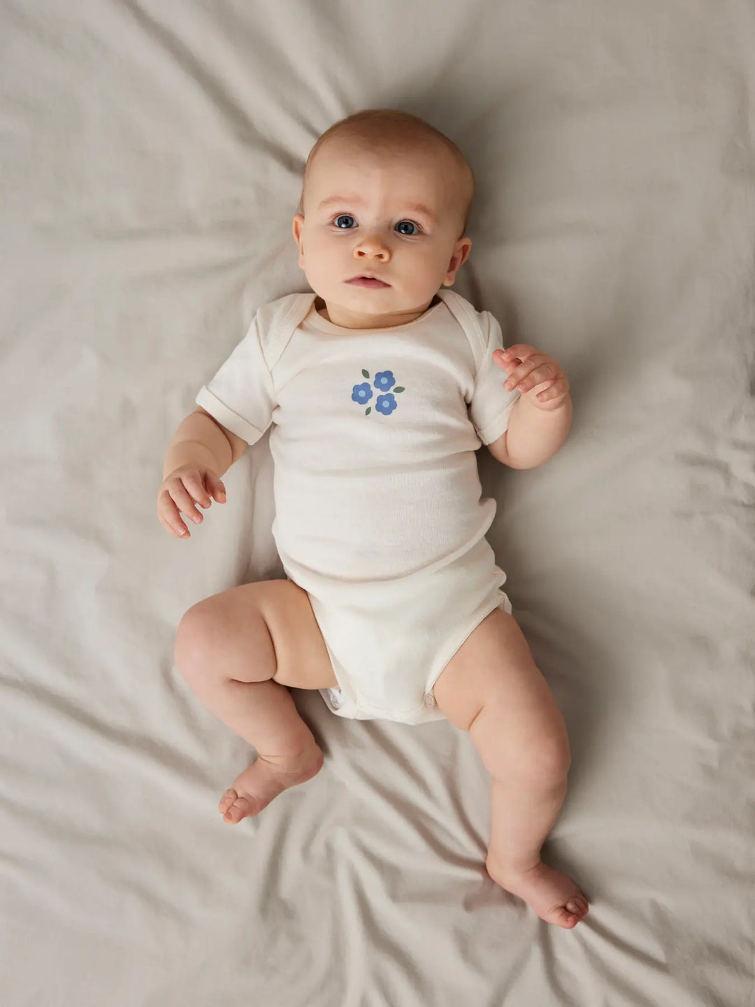 Name It - Short Sleeve Bodysuit Set - Flowers (3 Pcs) - Mabel & Fox