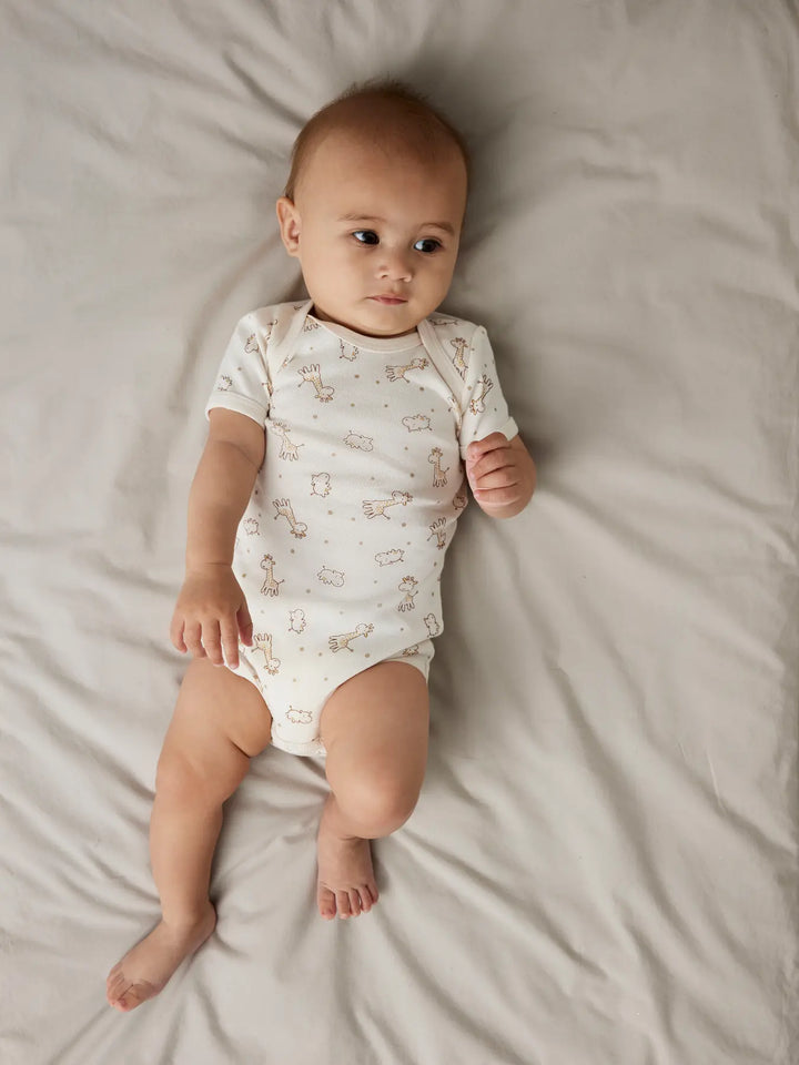 Name It - Short Sleeve Bodysuit Set - Giraffe (3 Pcs) - Mabel & Fox