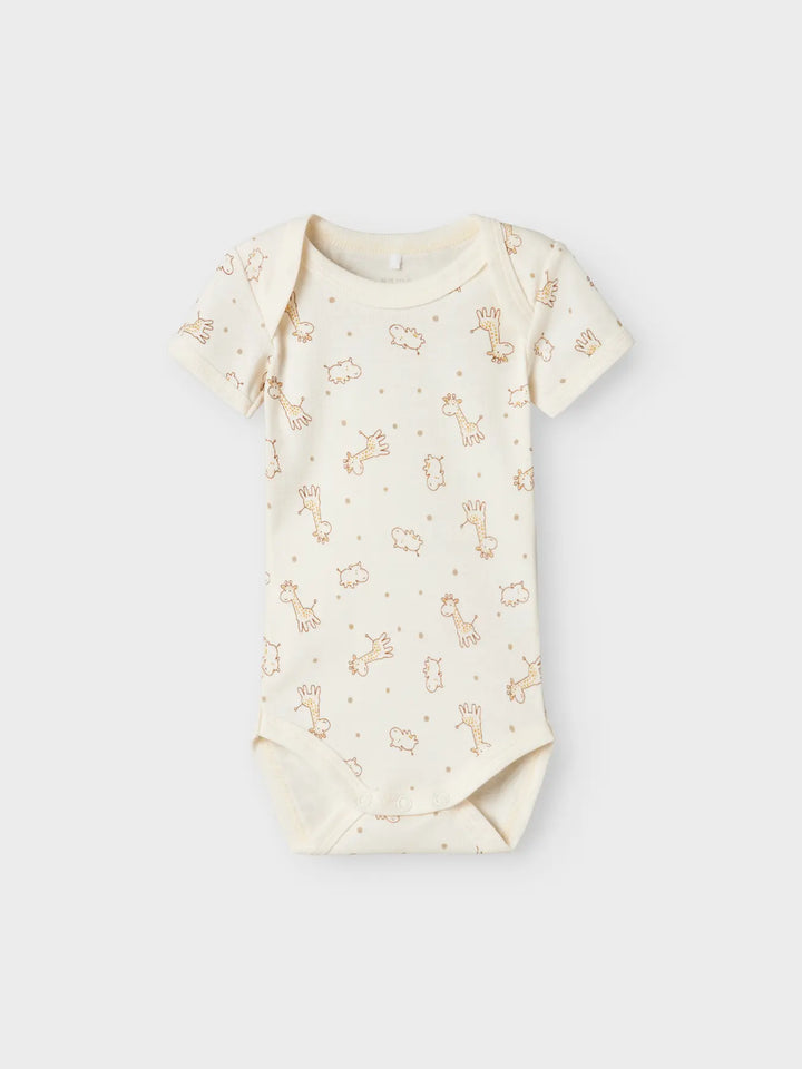 Name It - Short Sleeve Bodysuit Set - Giraffe (3 Pcs) - Mabel & Fox