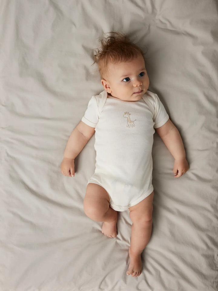 Name It - Short Sleeve Bodysuit Set - Giraffe (3 Pcs) - Mabel & Fox