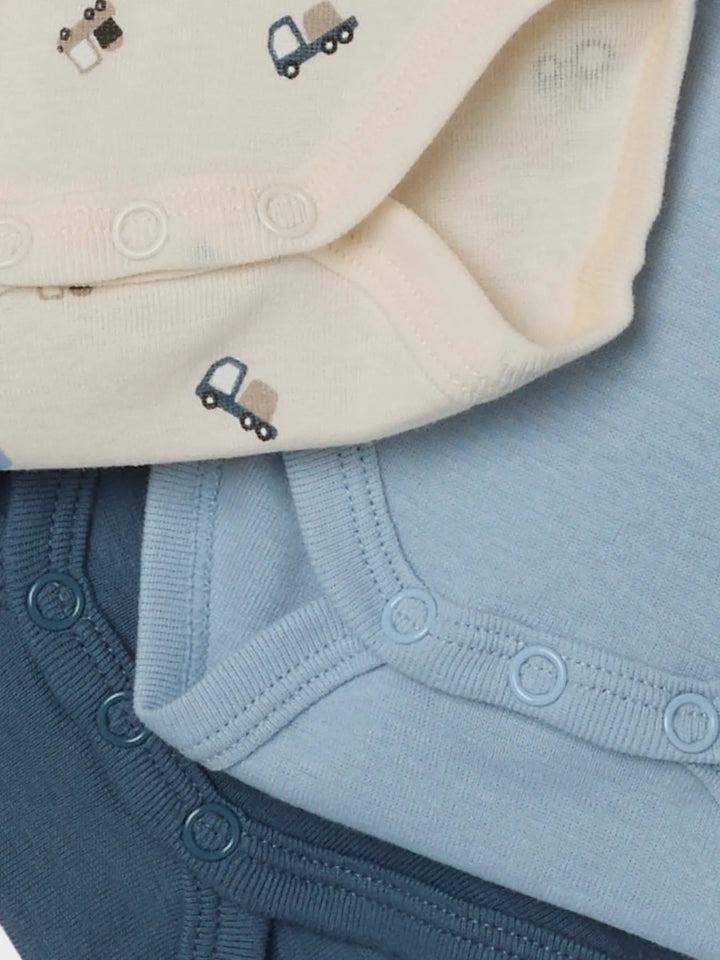 Name It - Short Sleeve Bodysuit Set - Tractors (3 Pcs) - Mabel & Fox