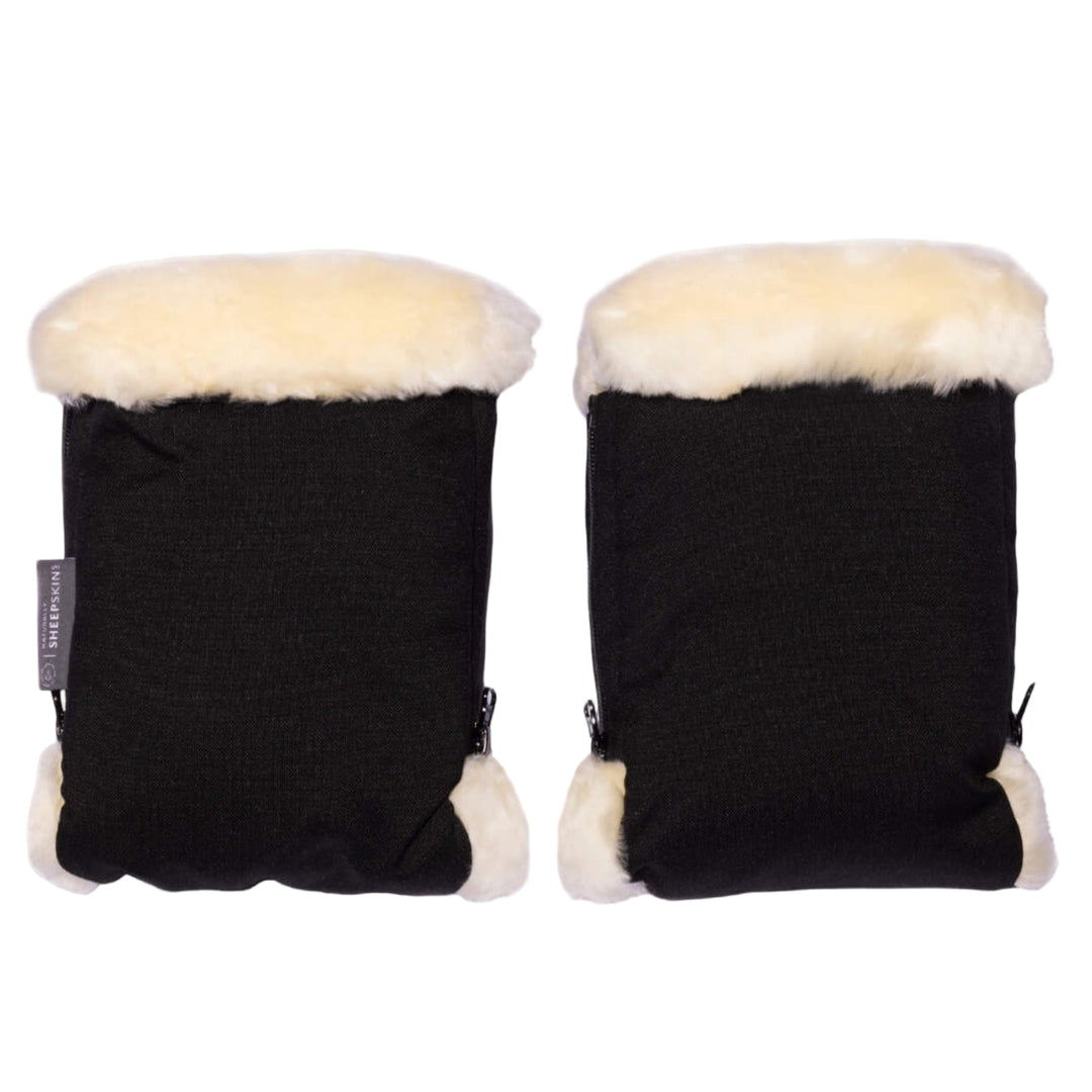 Naturally Sheepskins - Deluxe Stroller Mittens - Black - Mabel & Fox