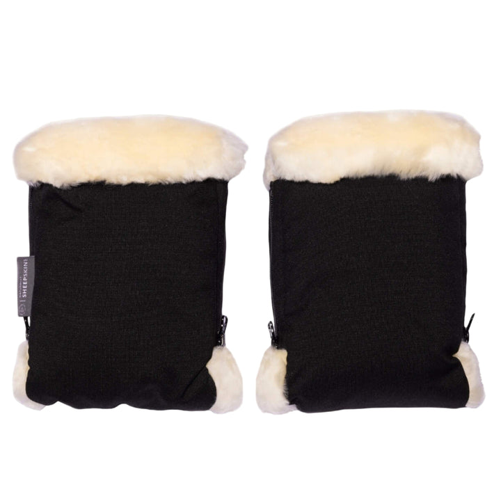 Naturally Sheepskins - Deluxe Stroller Mittens - Black - Mabel & Fox