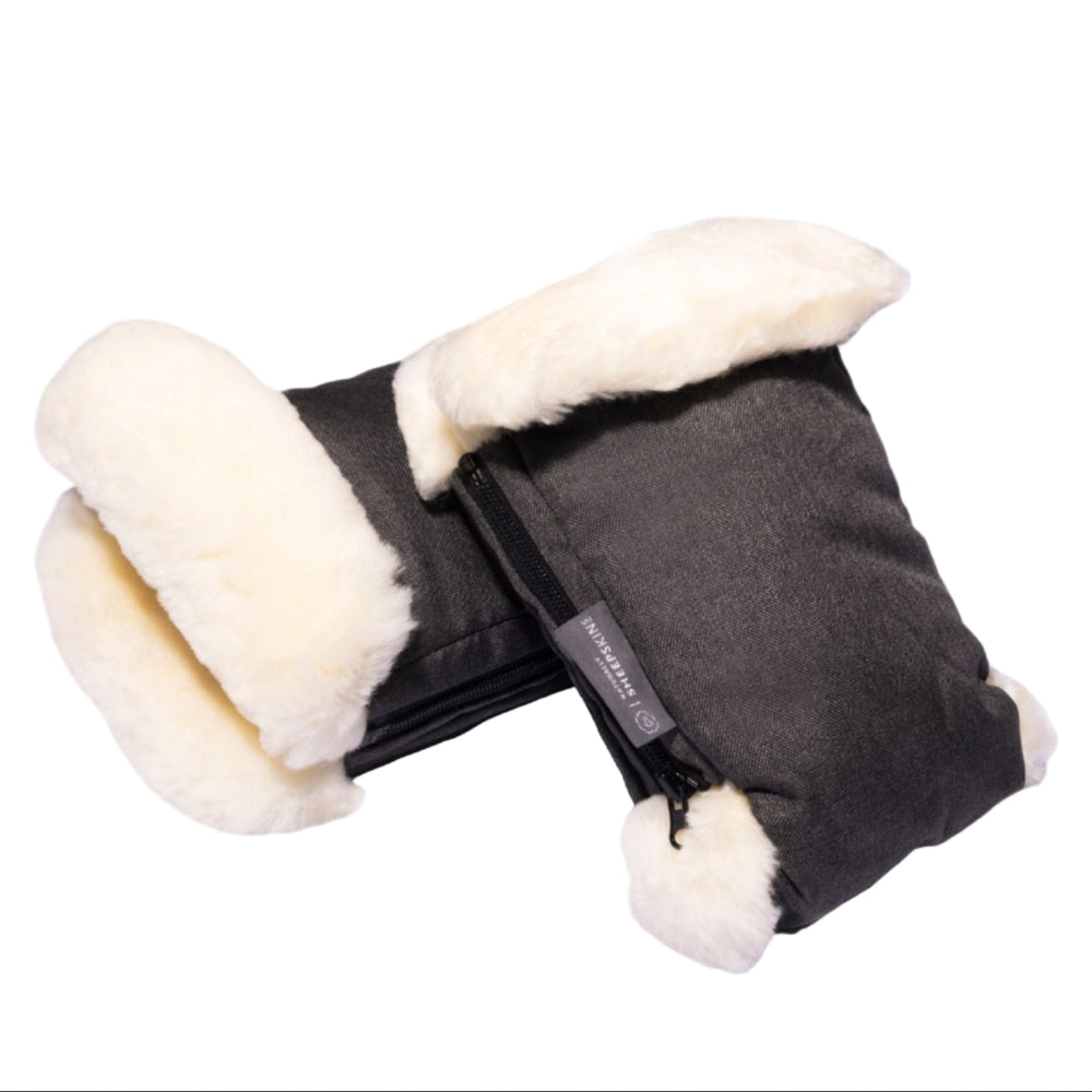Naturally Sheepskins - Deluxe Stroller Mittens - Grey - Mabel & Fox
