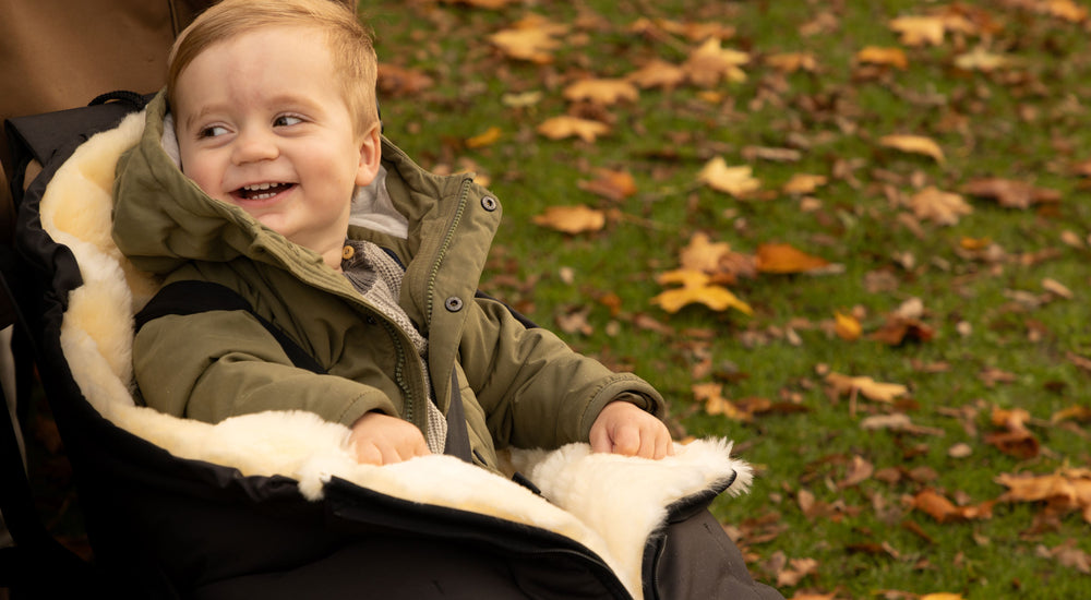 Naturally Sheepskins - Sheepskin Footmuff - Black - Mabel & Fox