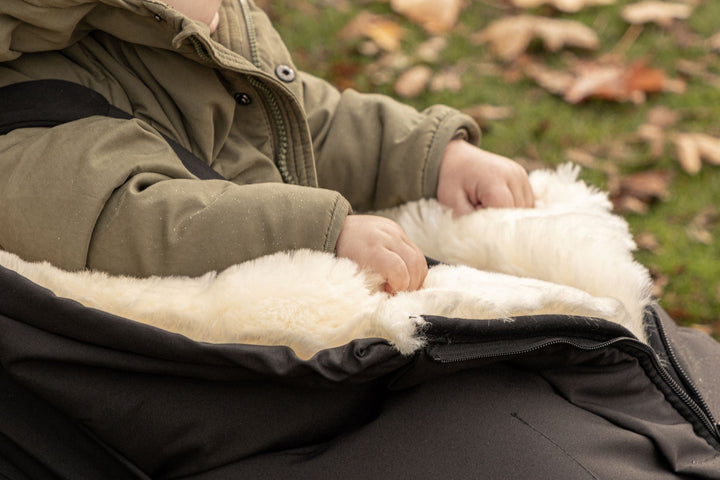 Naturally Sheepskins - Sheepskin Footmuff - Black - Mabel & Fox