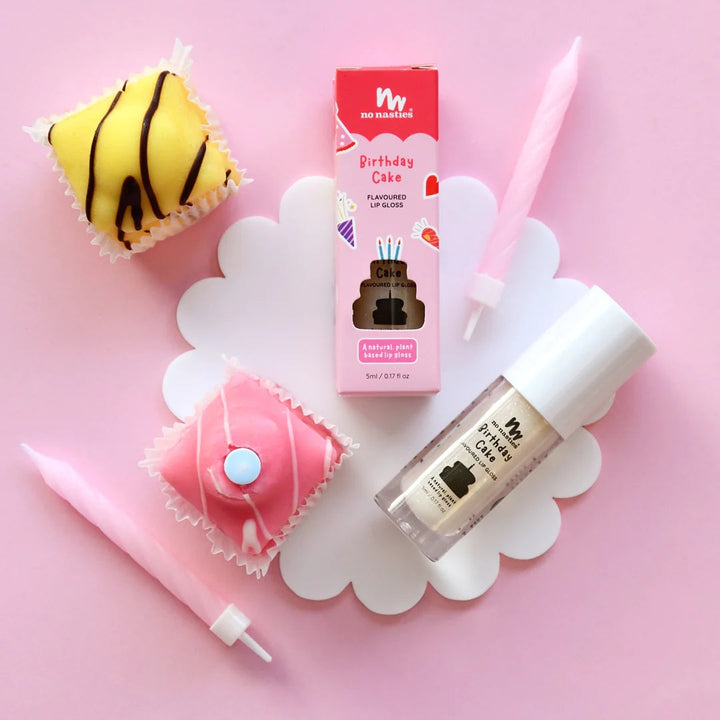 No Nasties – Kids Natural Lip Gloss – Birthday Cake - Mabel & Fox